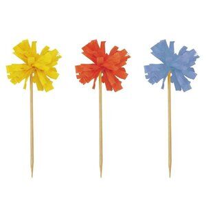 20ct Pom Pom Treat Toppers and Food Picks Disposable Tableware Accessories Multi